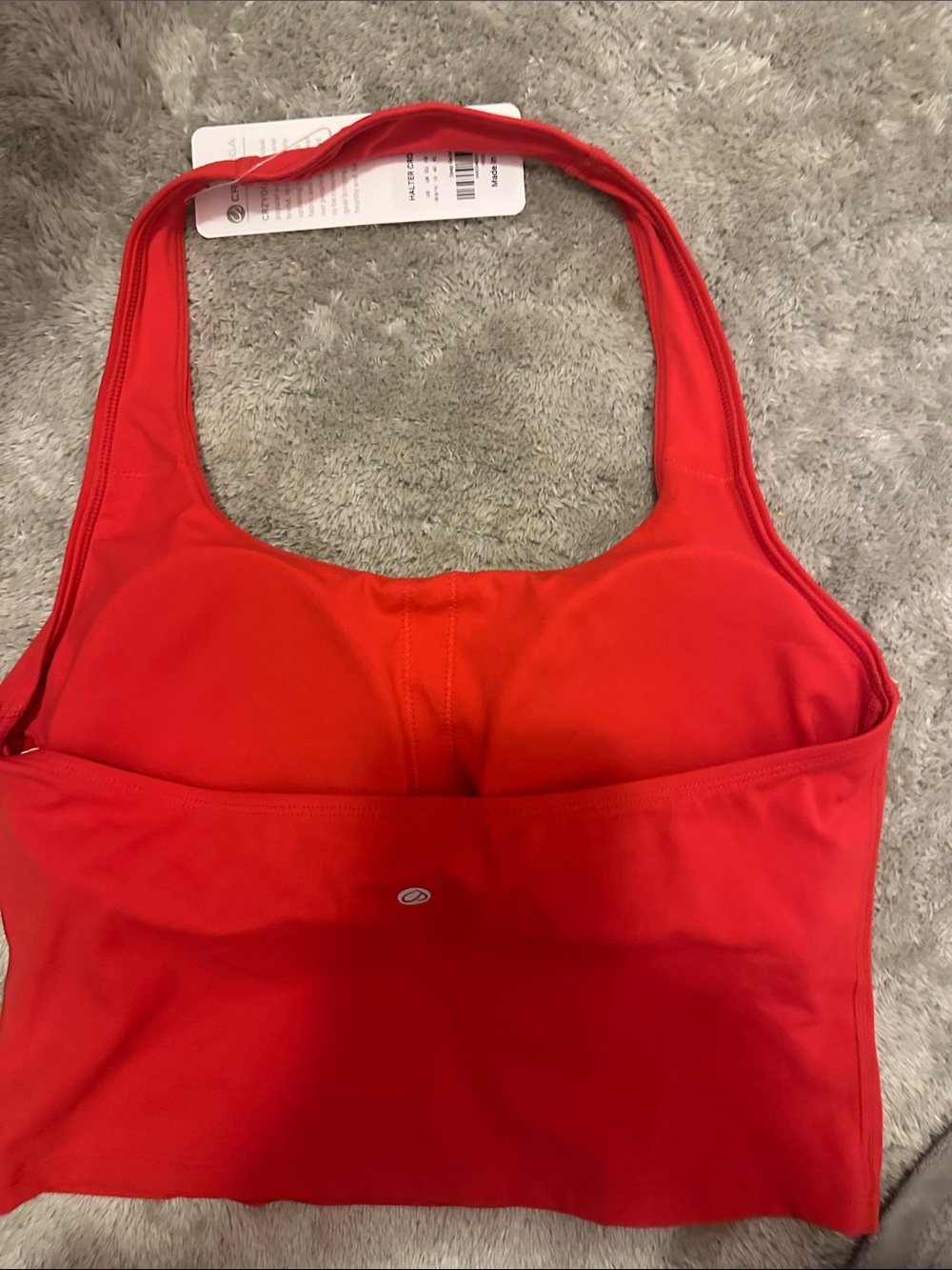 CRZ YOGA Deep Red Halter Crop Bra Medium - Picture 3 of 4